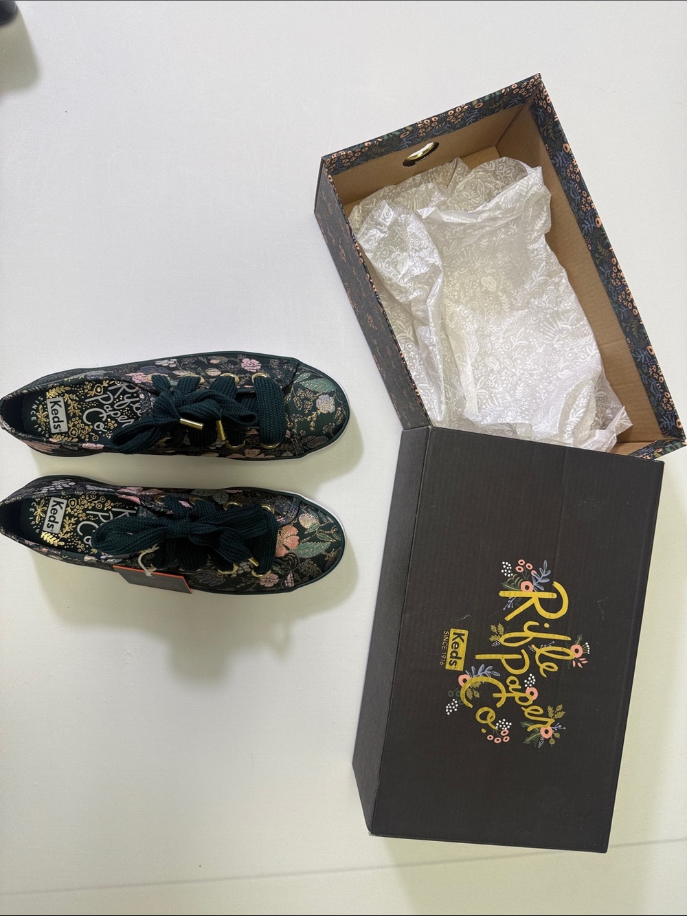 Keds x Rifle Paper Co. Women's Floral Lace-Up Sneakers (Size 7.5) - Picture 2 of 6